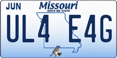 MO license plate UL4E4G