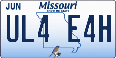 MO license plate UL4E4H