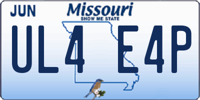 MO license plate UL4E4P