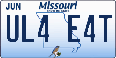 MO license plate UL4E4T