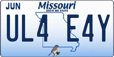MO license plate UL4E4Y