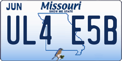 MO license plate UL4E5B