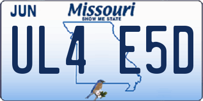 MO license plate UL4E5D