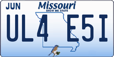 MO license plate UL4E5I