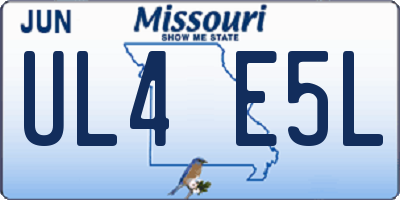 MO license plate UL4E5L