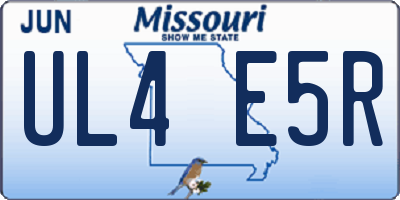 MO license plate UL4E5R