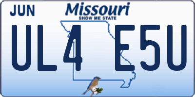 MO license plate UL4E5U