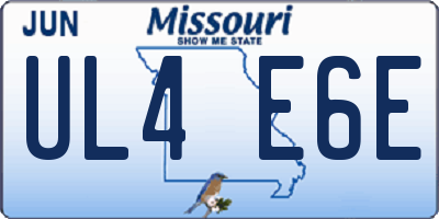 MO license plate UL4E6E