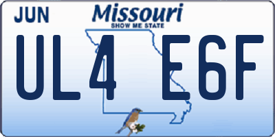 MO license plate UL4E6F