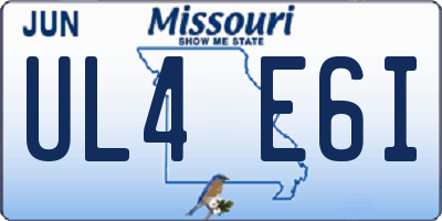 MO license plate UL4E6I