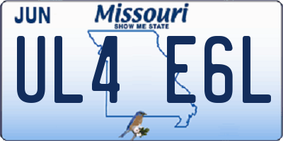 MO license plate UL4E6L