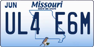 MO license plate UL4E6M