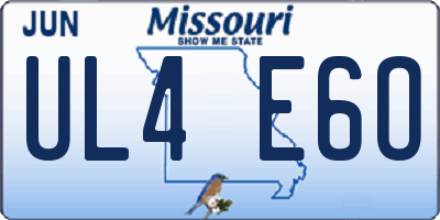 MO license plate UL4E6O