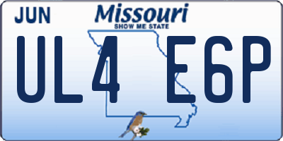 MO license plate UL4E6P
