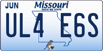 MO license plate UL4E6S