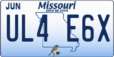 MO license plate UL4E6X