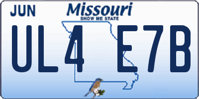 MO license plate UL4E7B