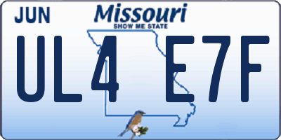 MO license plate UL4E7F