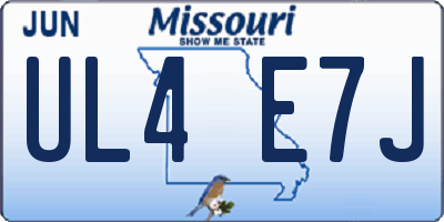 MO license plate UL4E7J