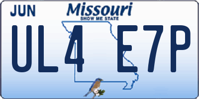 MO license plate UL4E7P