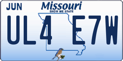 MO license plate UL4E7W