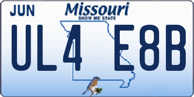 MO license plate UL4E8B