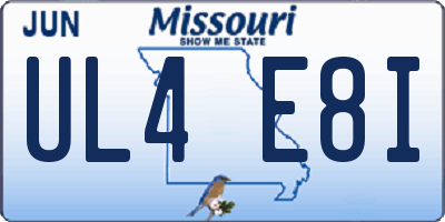 MO license plate UL4E8I