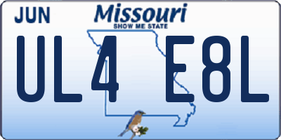 MO license plate UL4E8L