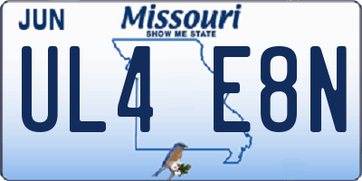 MO license plate UL4E8N