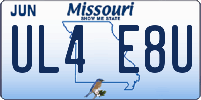MO license plate UL4E8U
