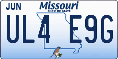 MO license plate UL4E9G