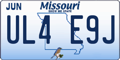 MO license plate UL4E9J