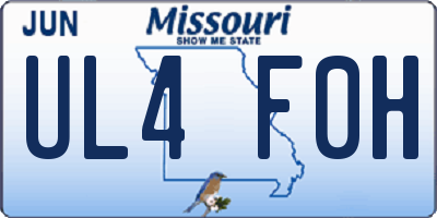 MO license plate UL4F0H