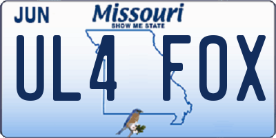 MO license plate UL4F0X