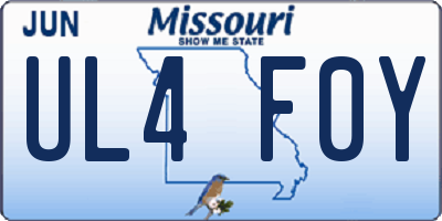 MO license plate UL4F0Y