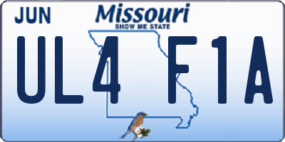 MO license plate UL4F1A