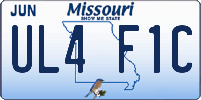MO license plate UL4F1C
