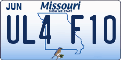MO license plate UL4F1O