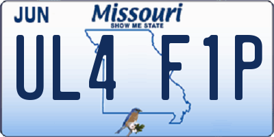 MO license plate UL4F1P