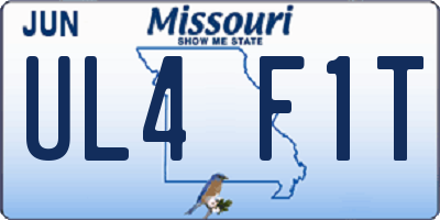 MO license plate UL4F1T