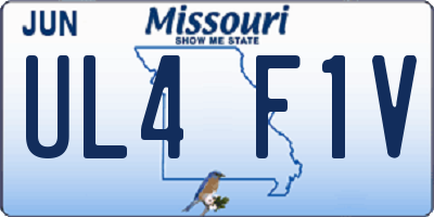 MO license plate UL4F1V