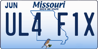 MO license plate UL4F1X