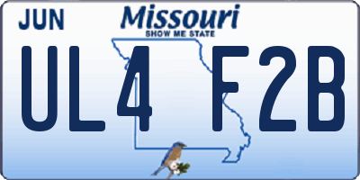 MO license plate UL4F2B