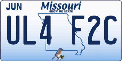MO license plate UL4F2C