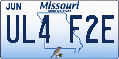 MO license plate UL4F2E