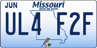 MO license plate UL4F2F