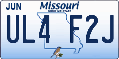MO license plate UL4F2J