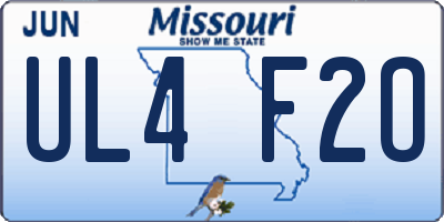 MO license plate UL4F2O