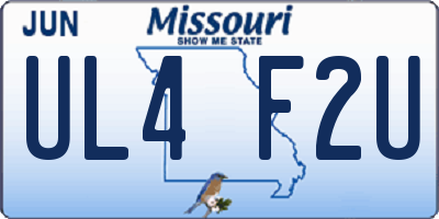 MO license plate UL4F2U