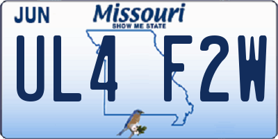 MO license plate UL4F2W